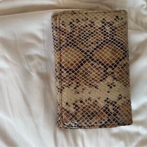 HOBO Snake Print Wallet in Brown and Tan